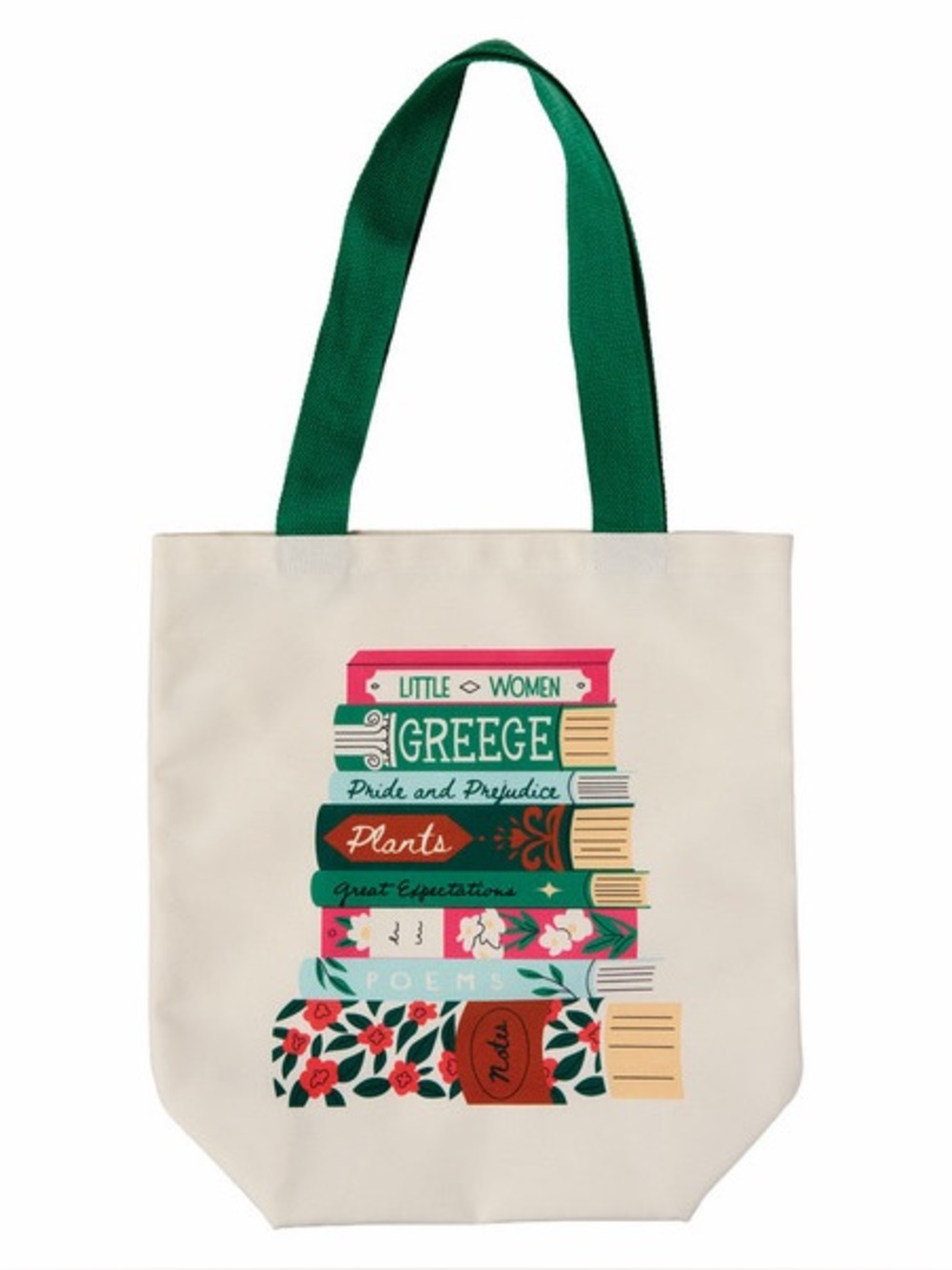Live in Style Canvas Book Stack Tote Bag